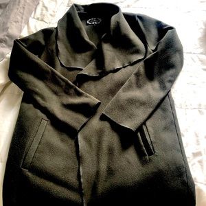 Dark olive green waterfall collar jacket